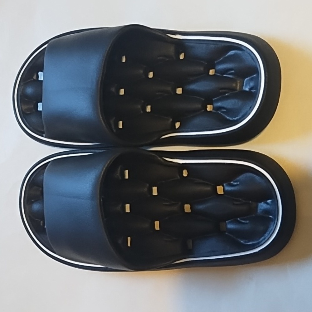 New Black Slide Sandals With Cushion Sole